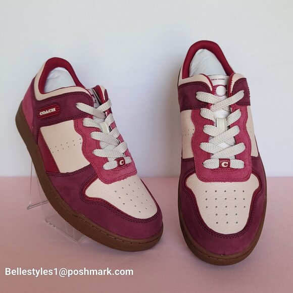 COACH Low Top Leather and Suede Sneakers C201- Pink color- Women’s US Size 9B - Picture 5 of 16
